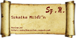 Szkalka Milán névjegykártya